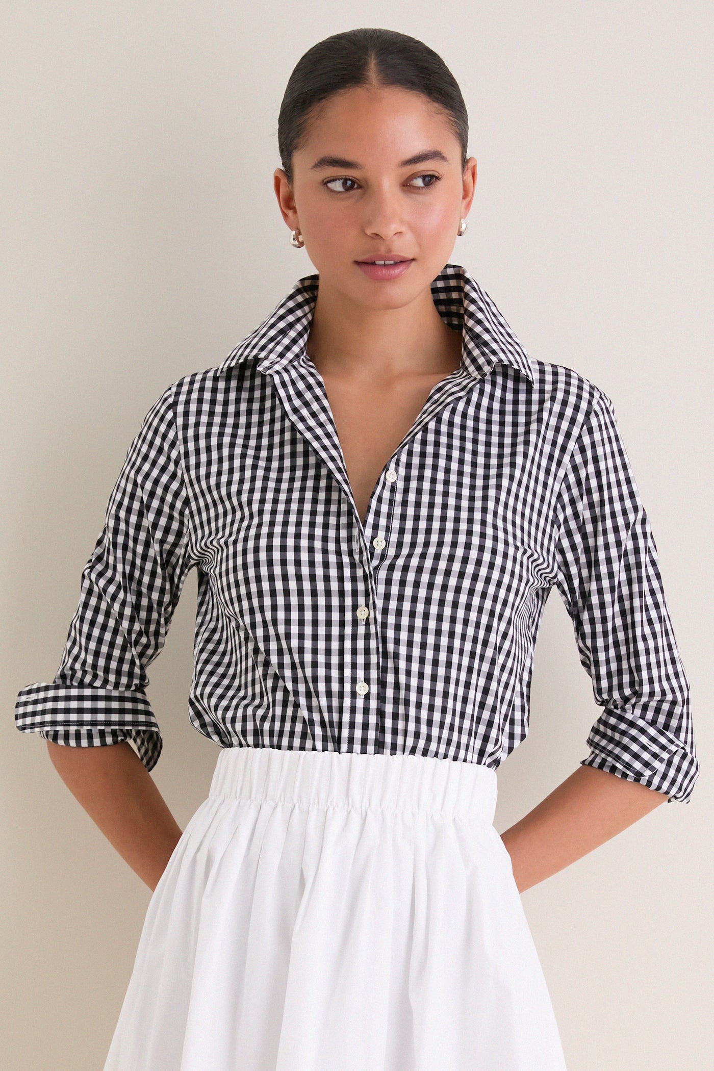Black Large Check Long Sleeve Icon Shirt