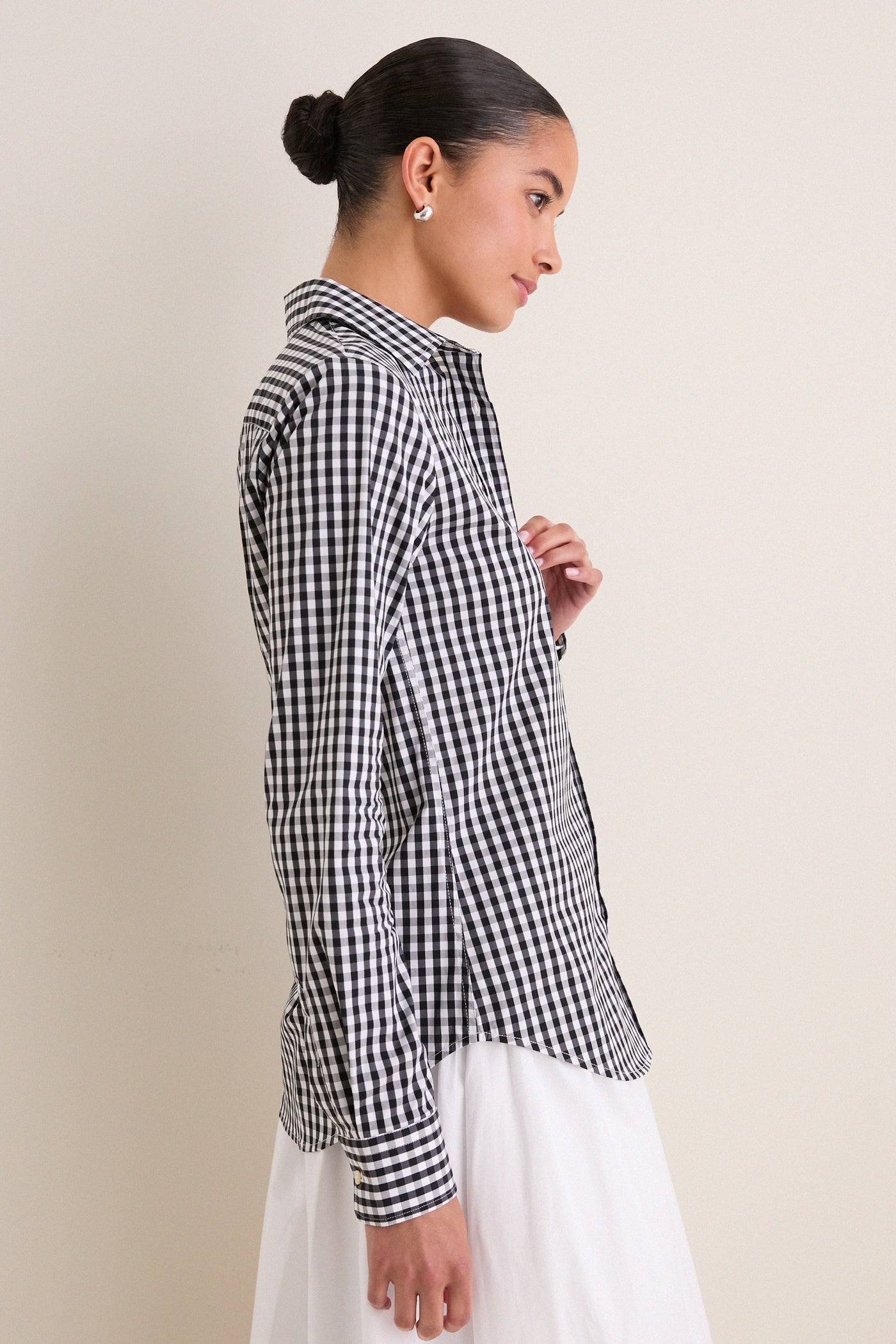 Black Large Check Long Sleeve Icon Shirt