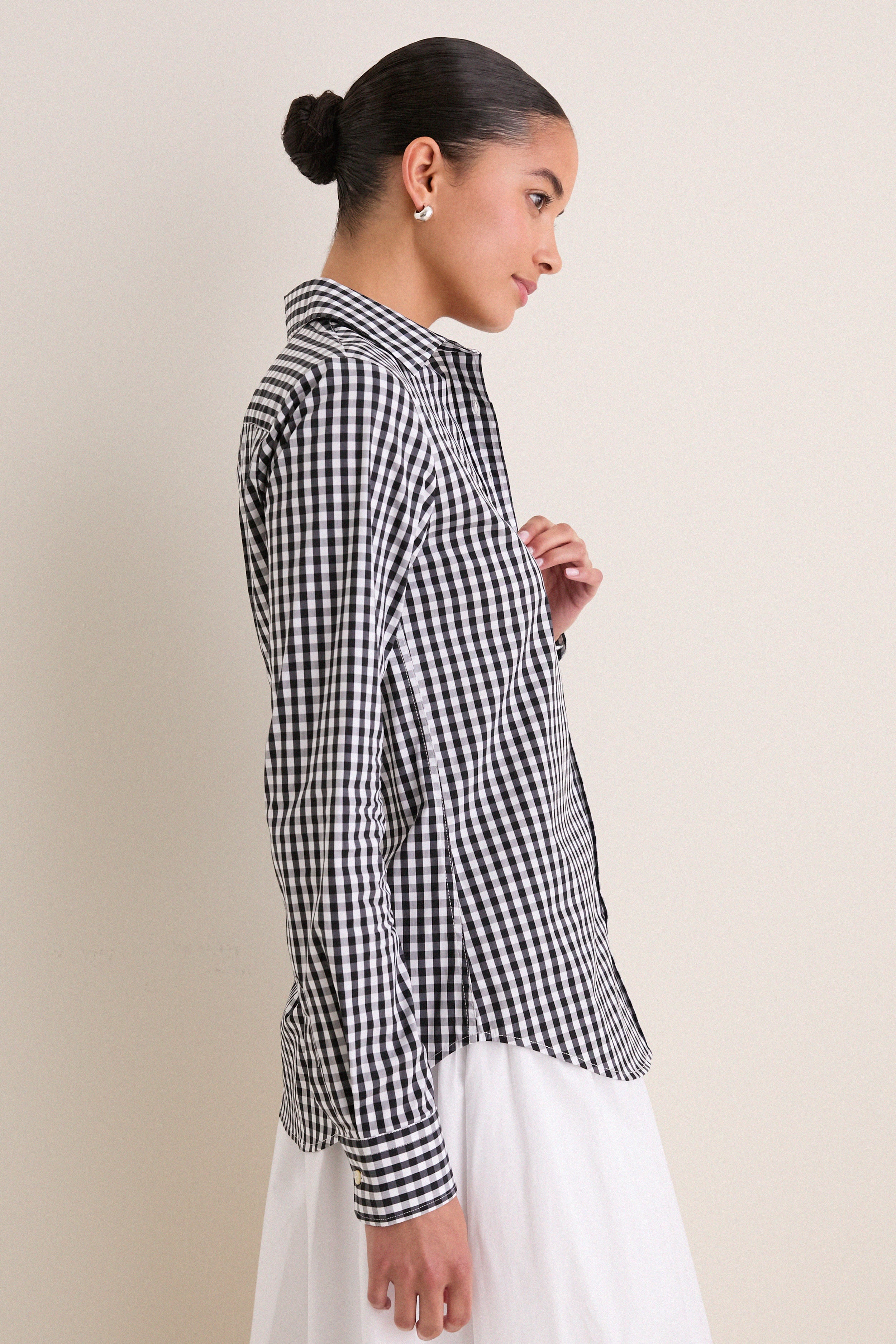 Black Large Check Long Sleeve Icon Shirt