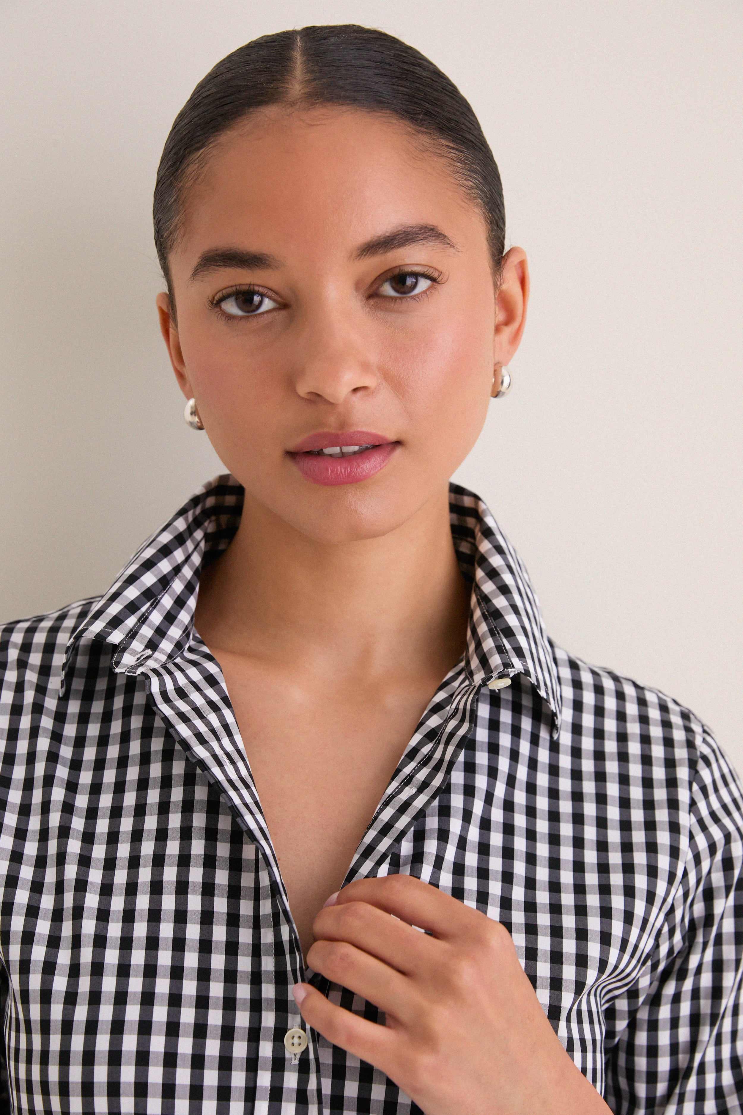 Black Large Check Long Sleeve Icon Shirt