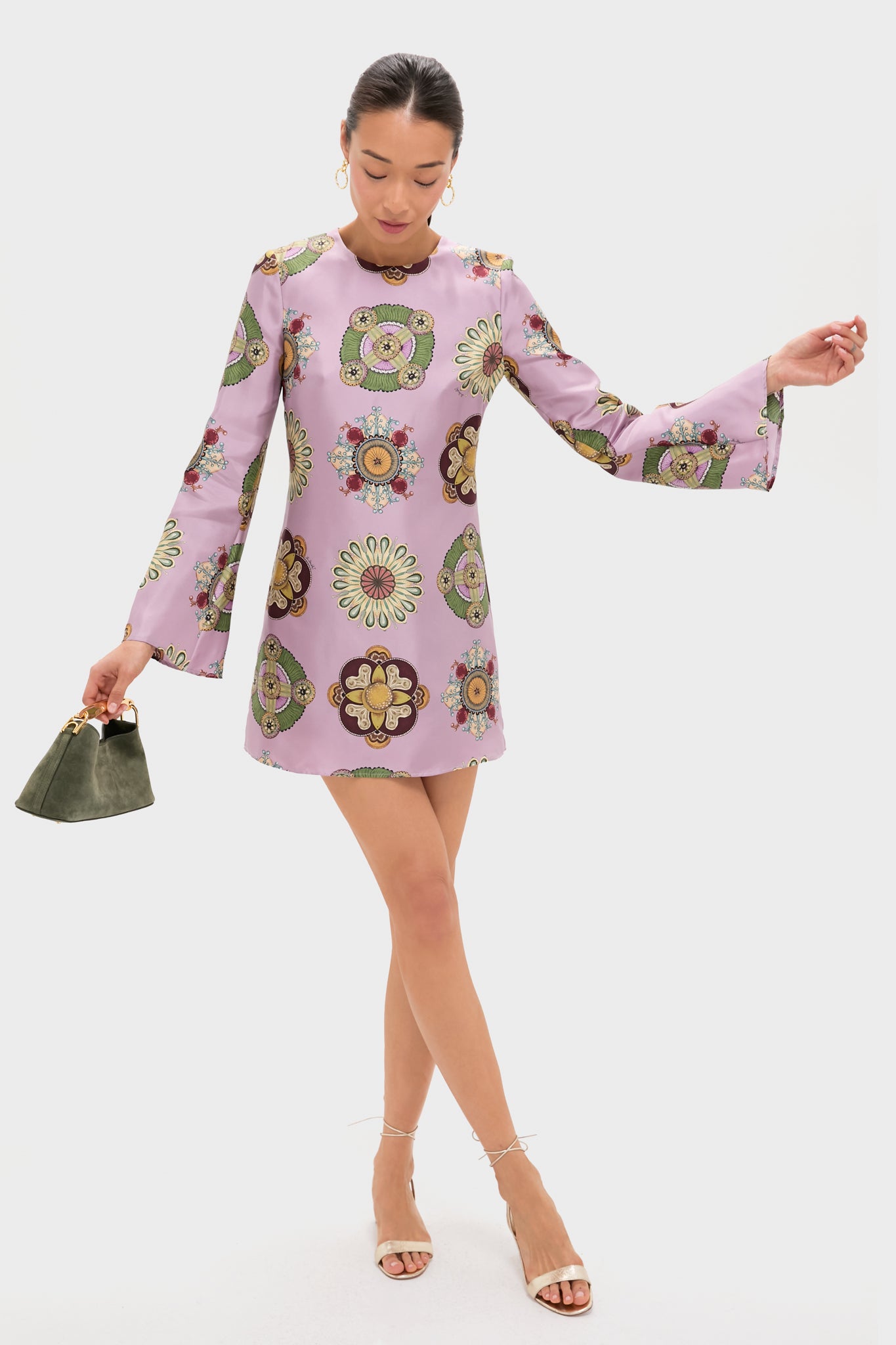 pink swing dress with sleeves Abac Women's Pink Swing Dress, UK18