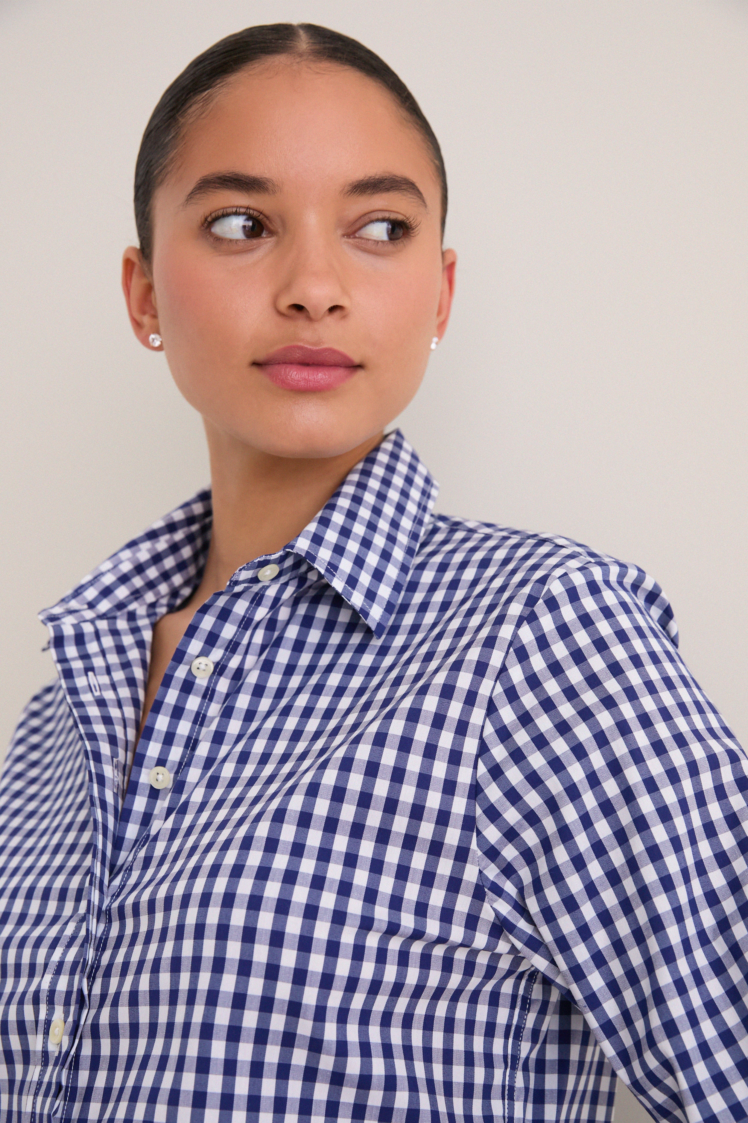 Navy Large Check Long Sleeve Icon Shirt