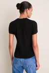 Black Cashmere Silk Katie Tee