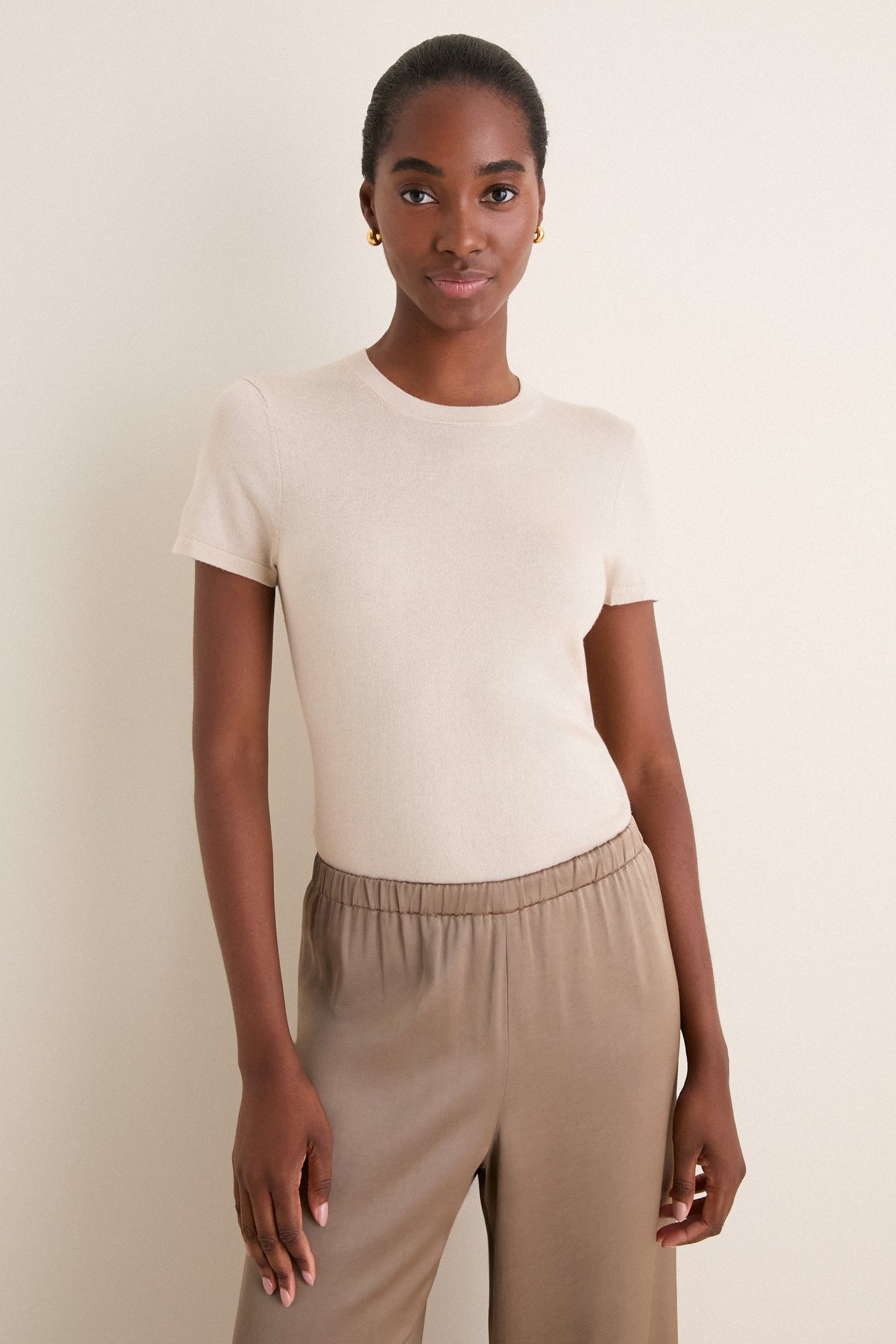 Sandstone Cashmere Silk Katie Tee