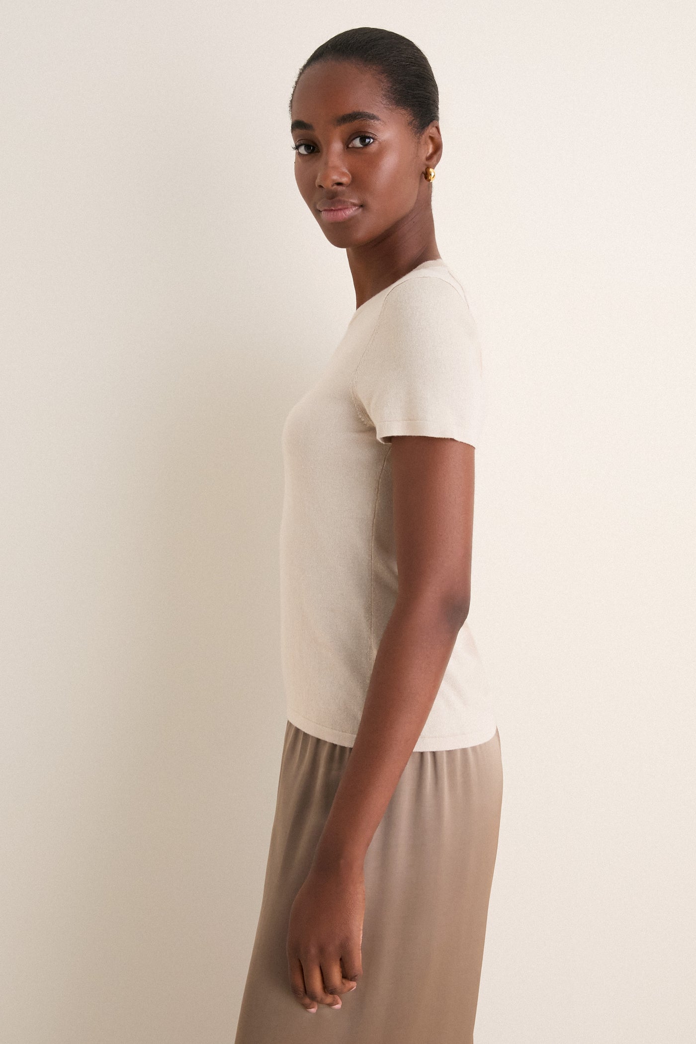 Sandstone Cashmere Silk Katie Tee