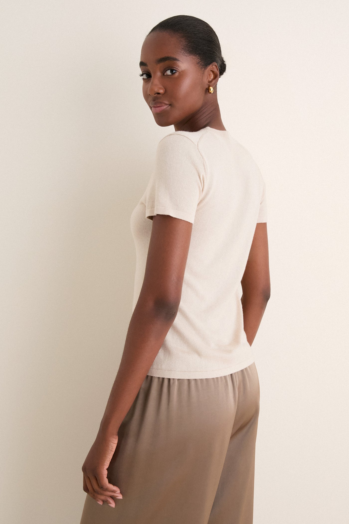Sandstone Cashmere Silk Katie Tee