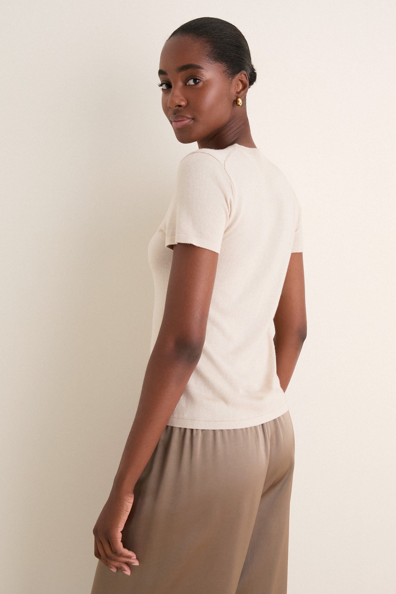 Sandstone Cashmere Silk Katie Tee