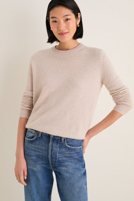 Sandstone Cashmere Bodie Boyfriend Crewneck