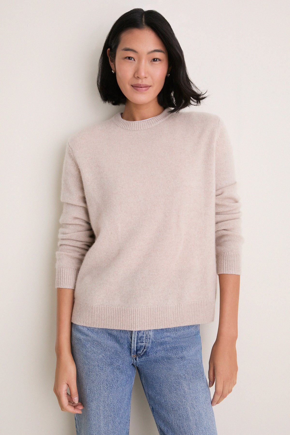Sandstone Cashmere Bodie Boyfriend Crewneck