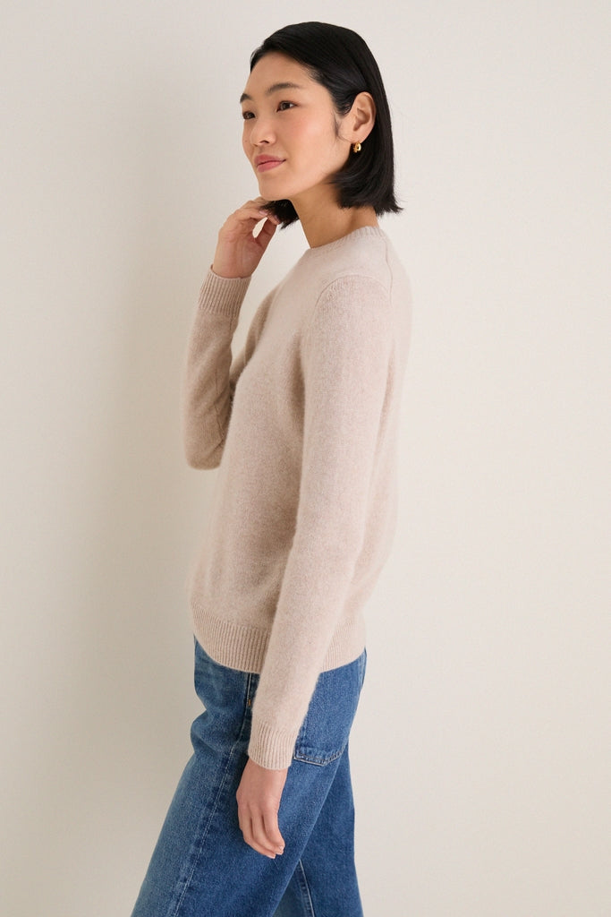 Sandstone Cashmere Bodie Boyfriend Crewneck