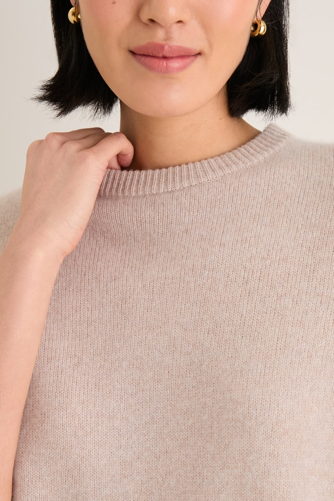 Sandstone Cashmere Bodie Boyfriend Crewneck
