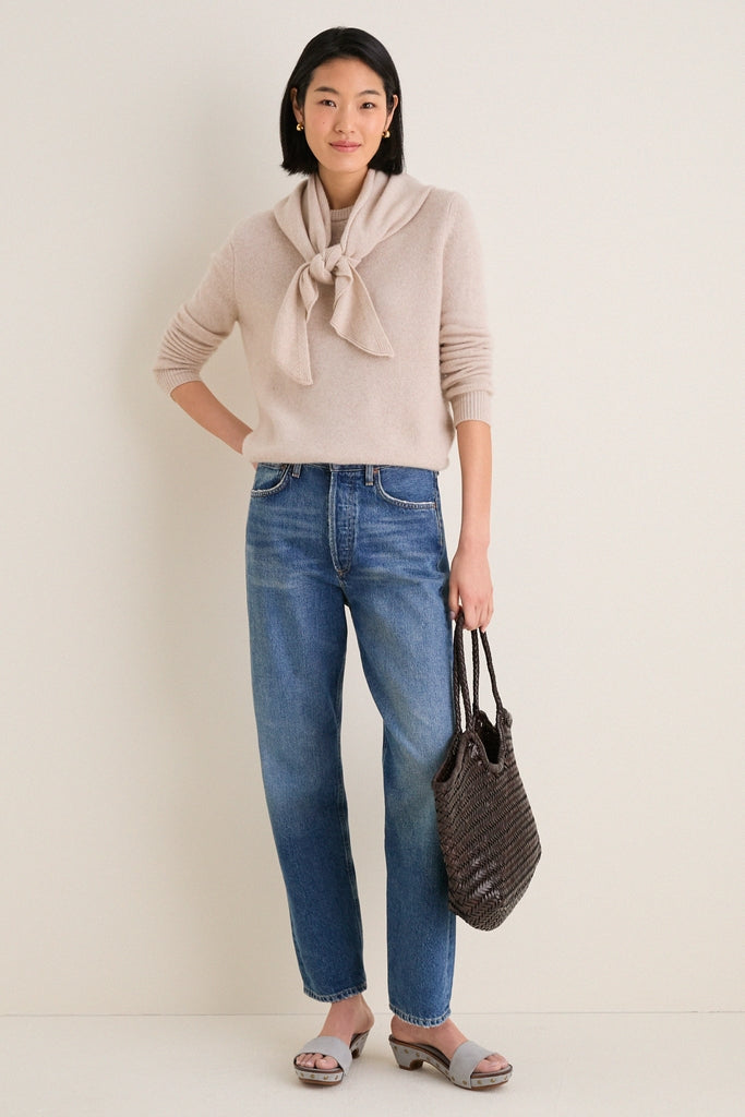 Sandstone Cashmere Bodie Boyfriend Crewneck