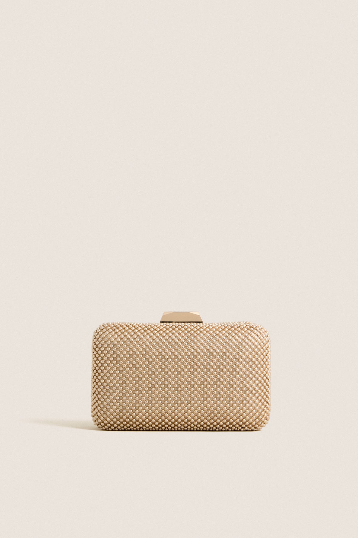 Light Gold Natasha Ball Mesh Clutch