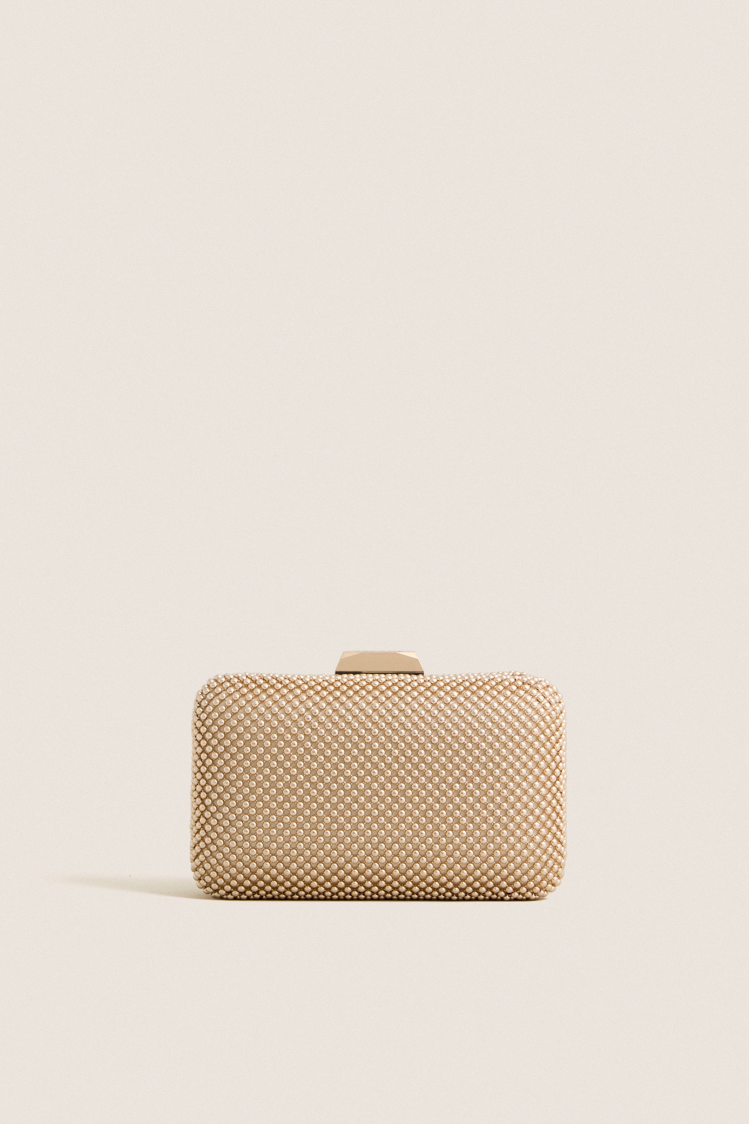 Light Gold Natasha Ball Mesh Clutch