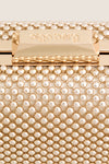 Light Gold Natasha Ball Mesh Clutch