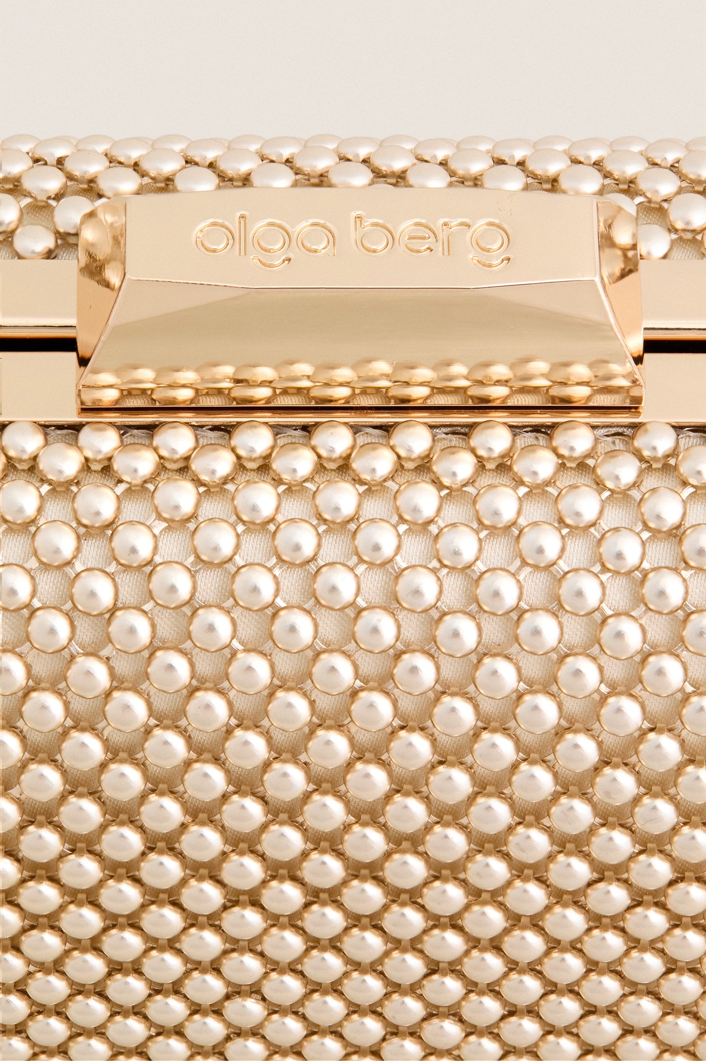 Light Gold Natasha Ball Mesh Clutch