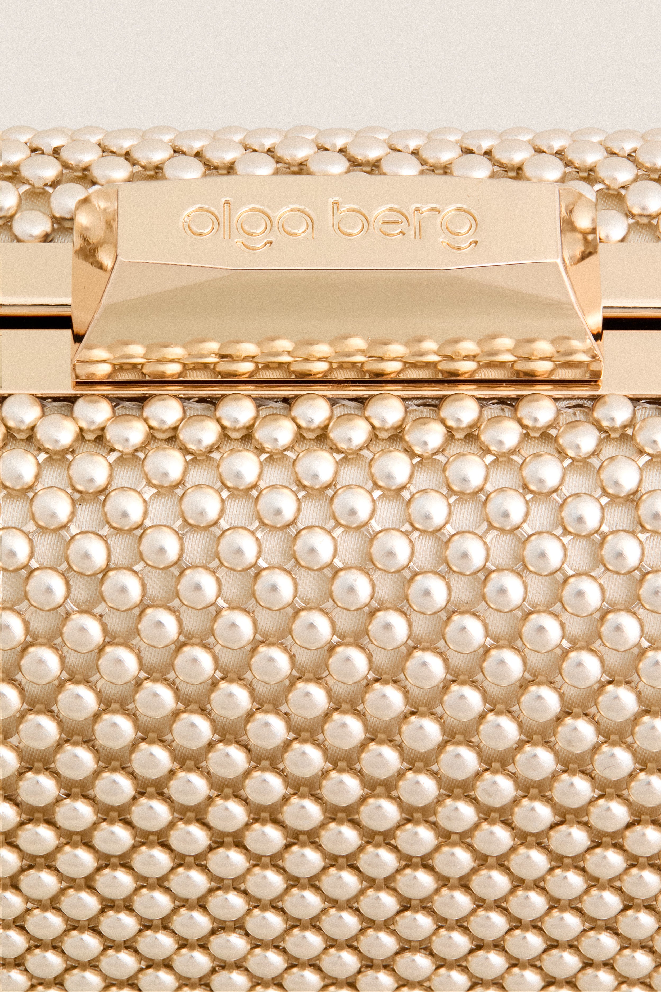 Light Gold Natasha Ball Mesh Clutch