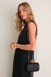 Black Adele Orchid Lock Clutch