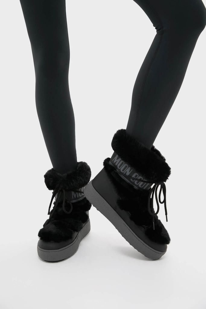 Black LTrack Faux Fur Boots | Moon Boot