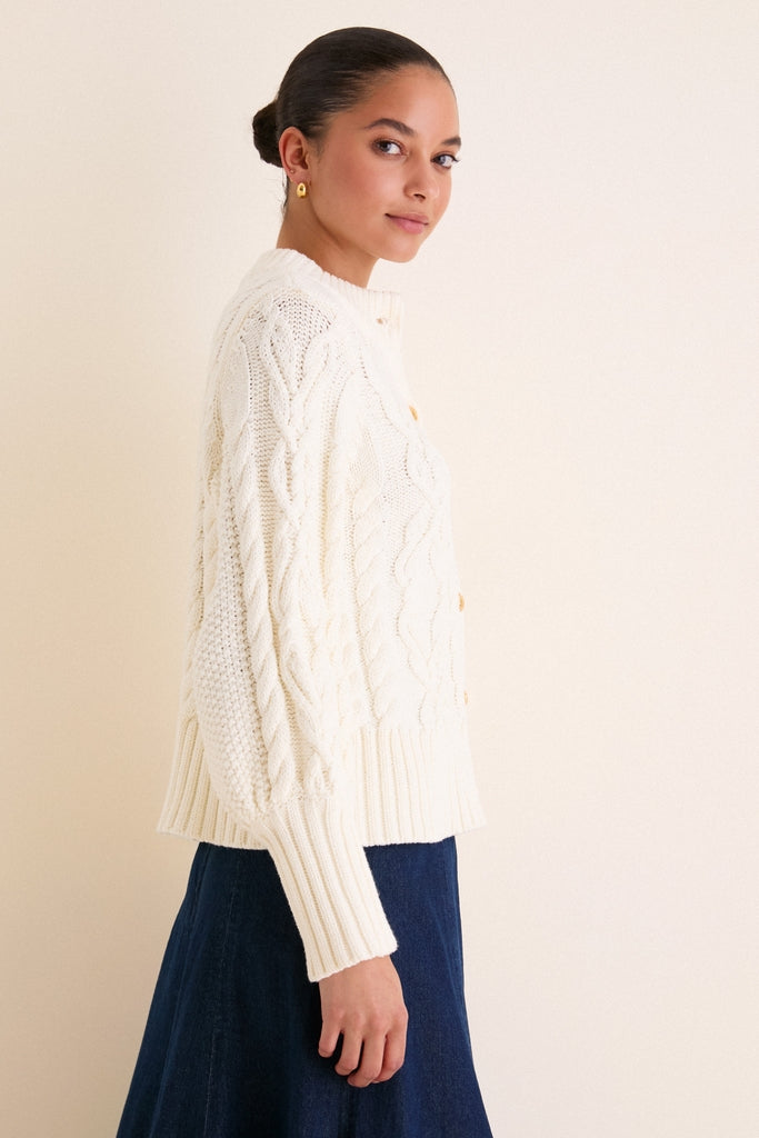 Ivory Cotton Colette Cardigan | Tuckernuck