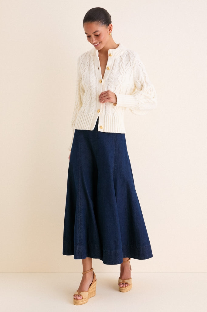 Ivory Cotton Colette Cardigan