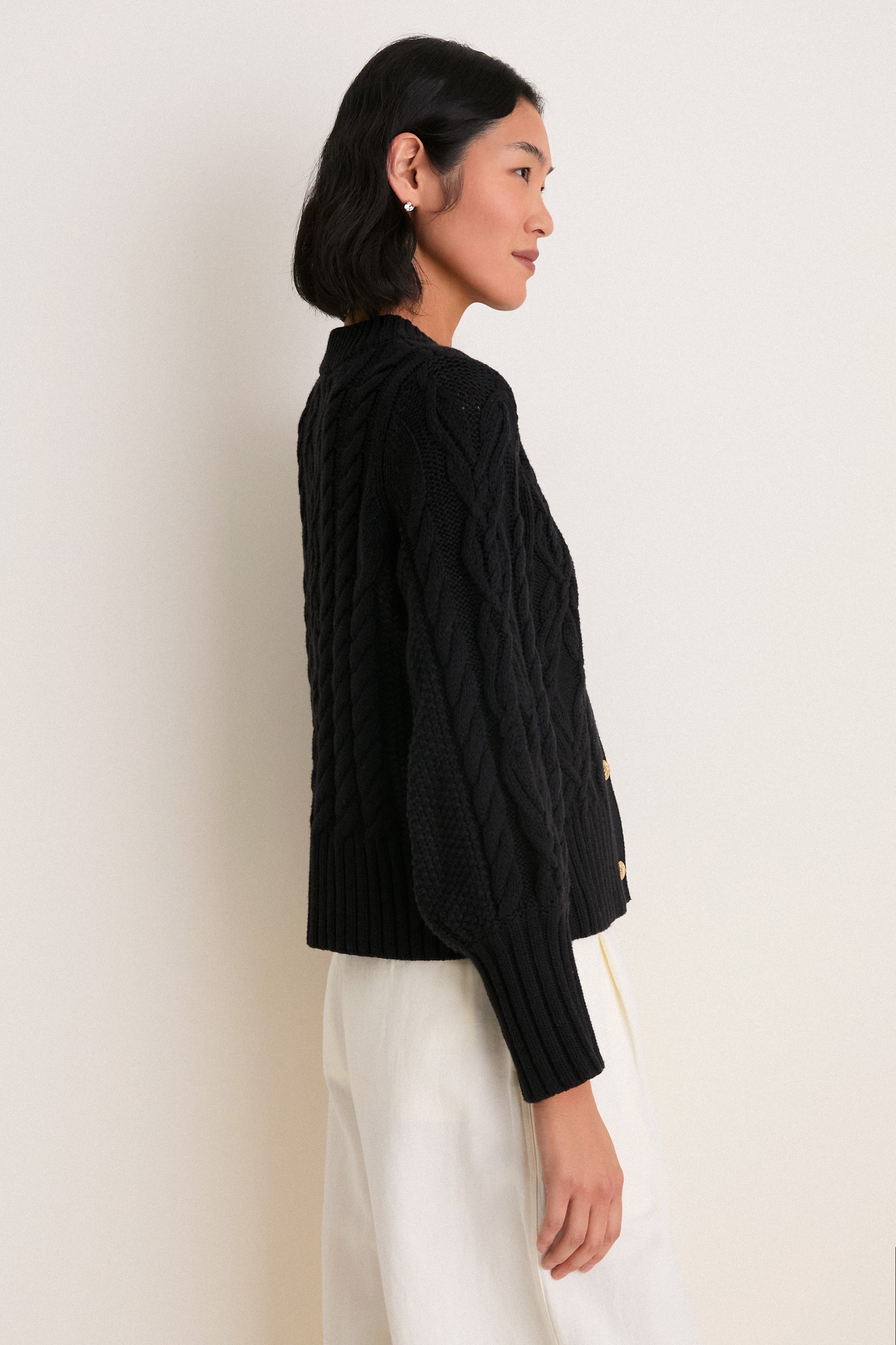 Collette Cardy Black Cotton Colette Cardigan | Tuckernuck