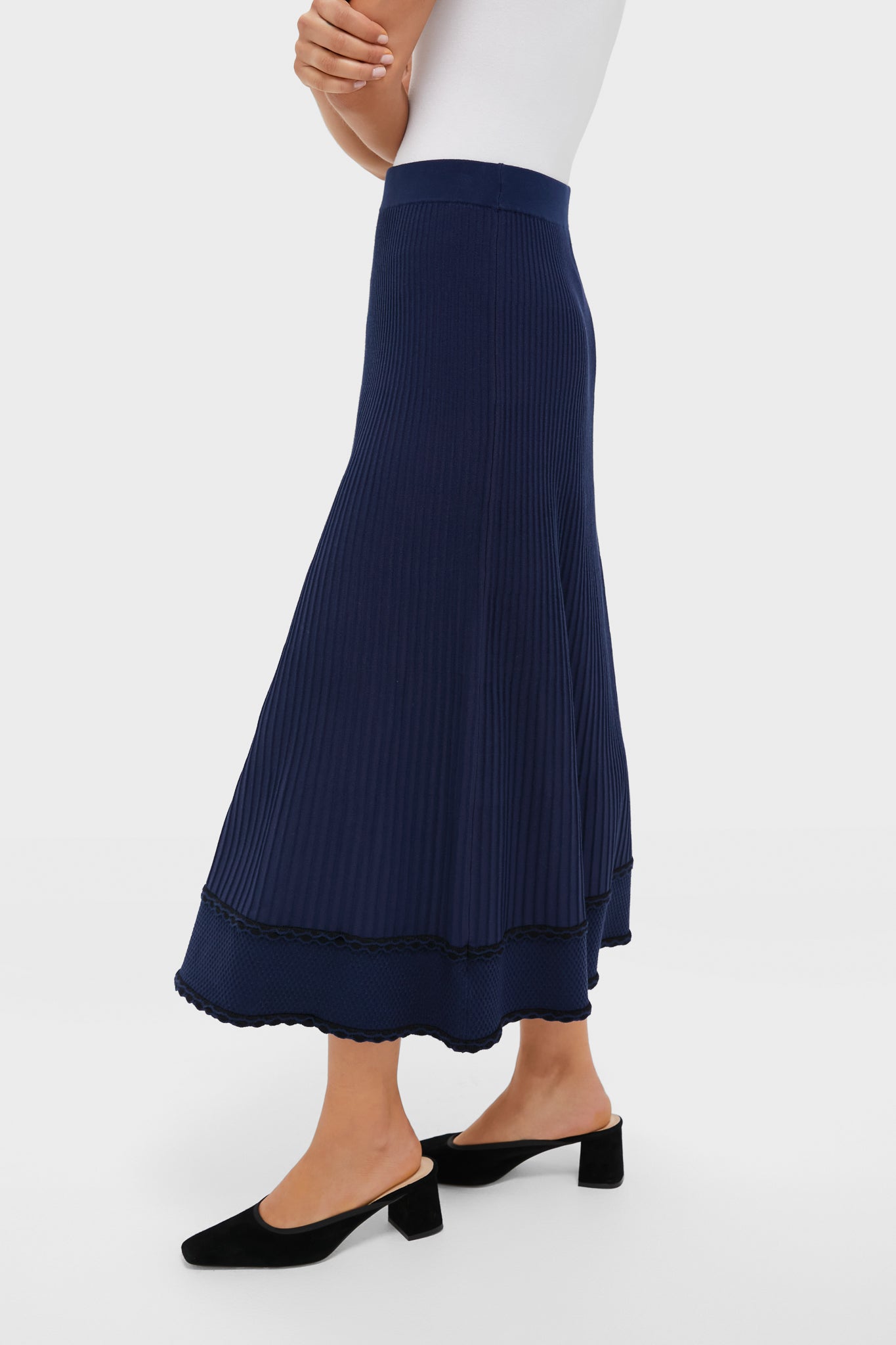 Navy Knit Claudia Midi Skirt | Tuckernuck