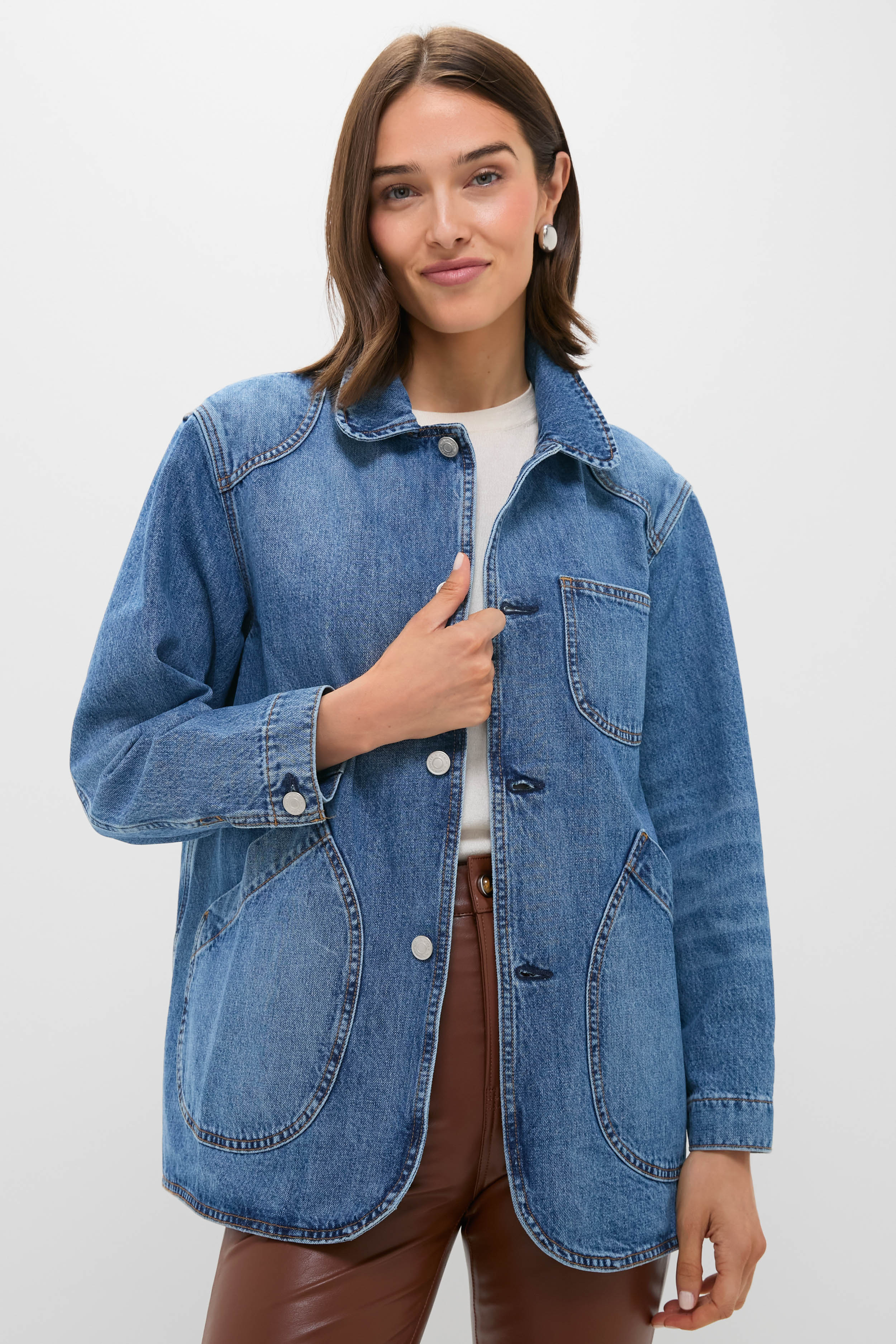 Classic Stonewash Cabin Jacket | Twin Doves Denim