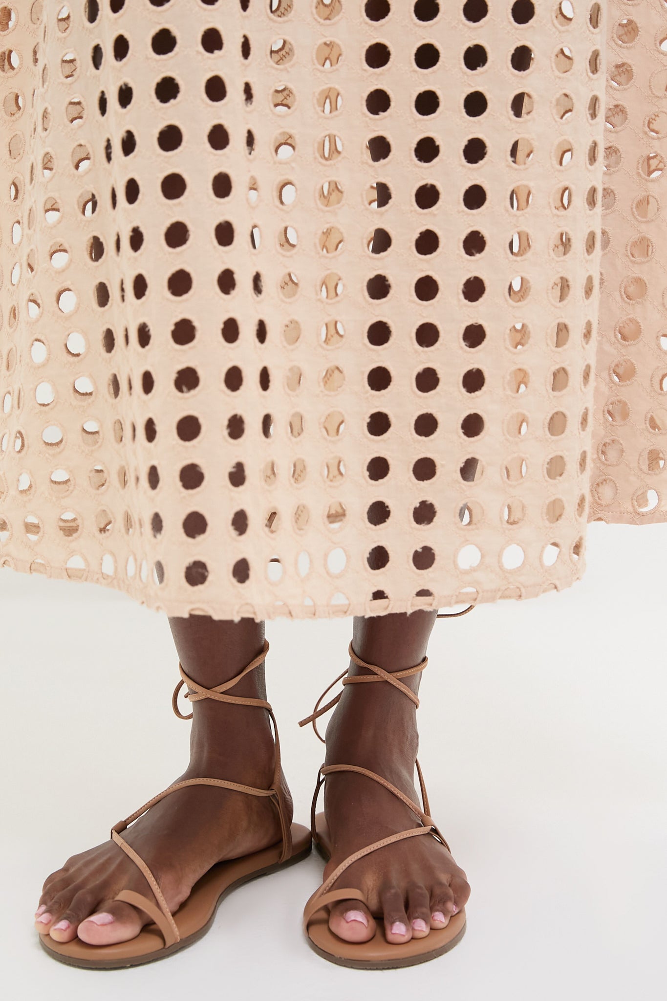 Tan Cotton Eyelet Eve Skirt