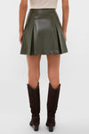 Olive Faux Leather Phillips Skirt