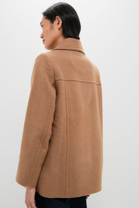 Camel Indie Military Wool Peacoat