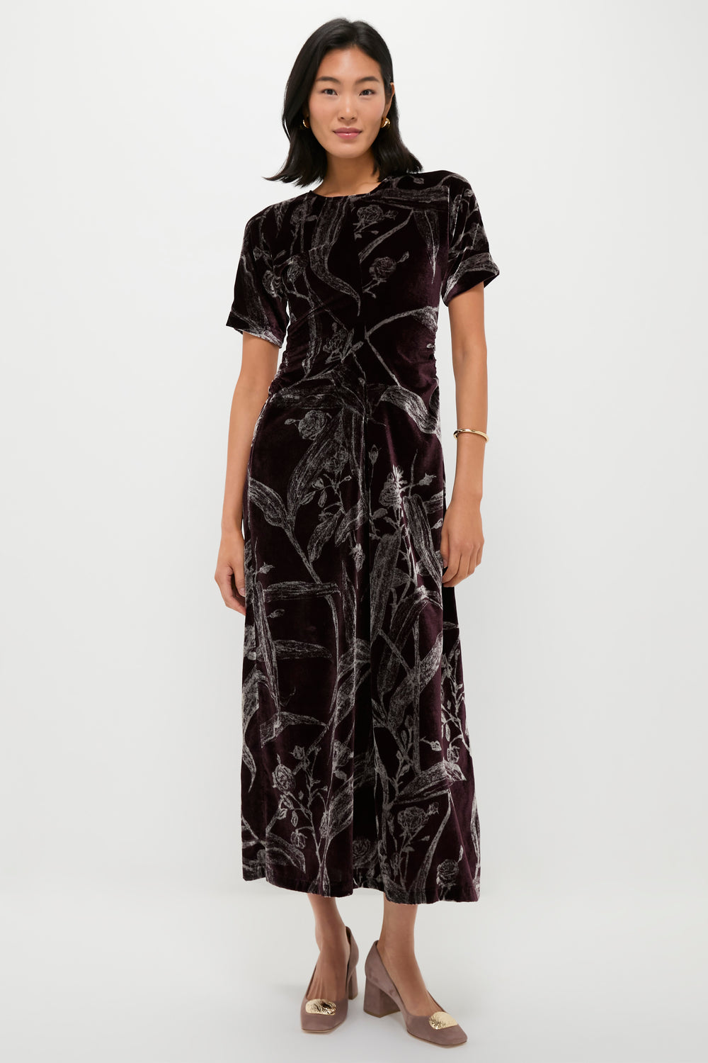 la double j shirt dress Choux floral-print cotton-poplin mini shirt dress - multi
