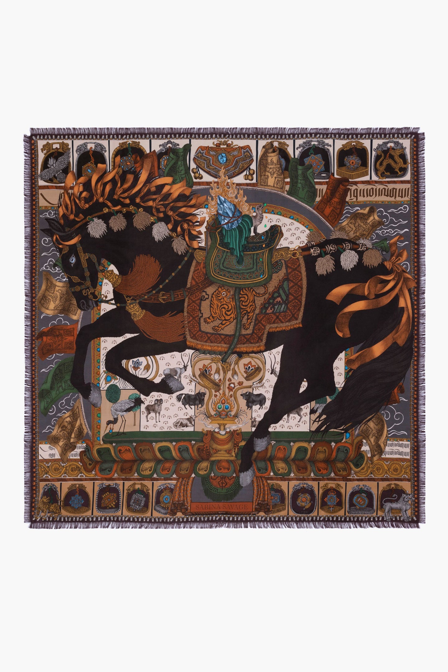 The Coal Cloud Wind Horse Large 135 cm Scarf