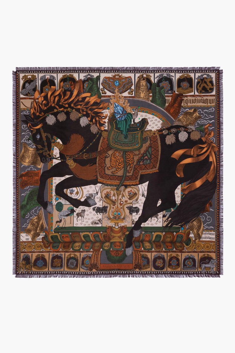 The Coal Cloud Wind Horse Large 135 cm Scarf