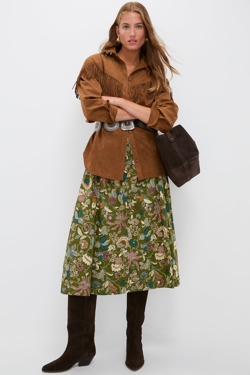 Taupe Clea Fringe Shirt