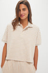 Tan and White Striped Holmes Polo