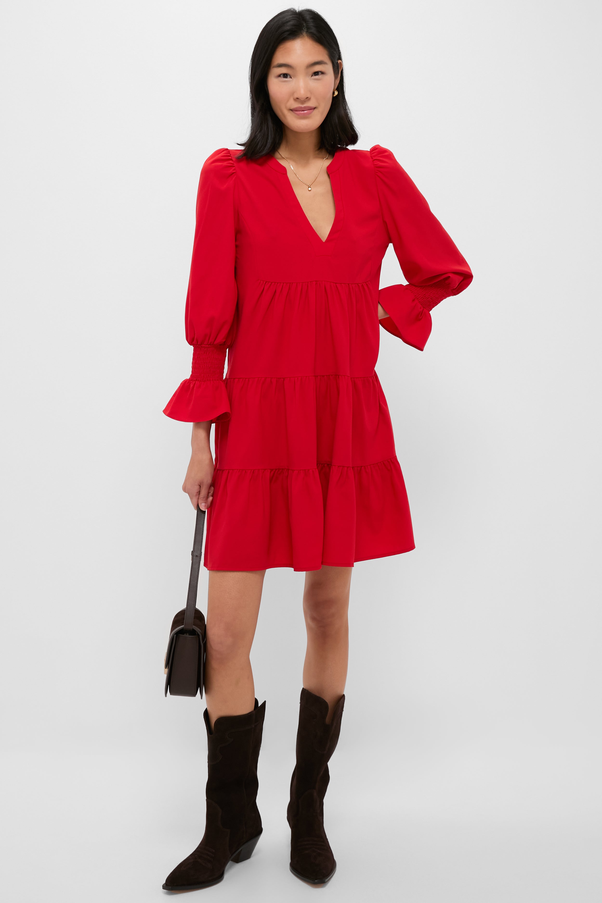Red Crepe Kenzo Dress | Pomander Place