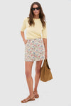 Dianthus Floral Denim Morrow Mini Skirt