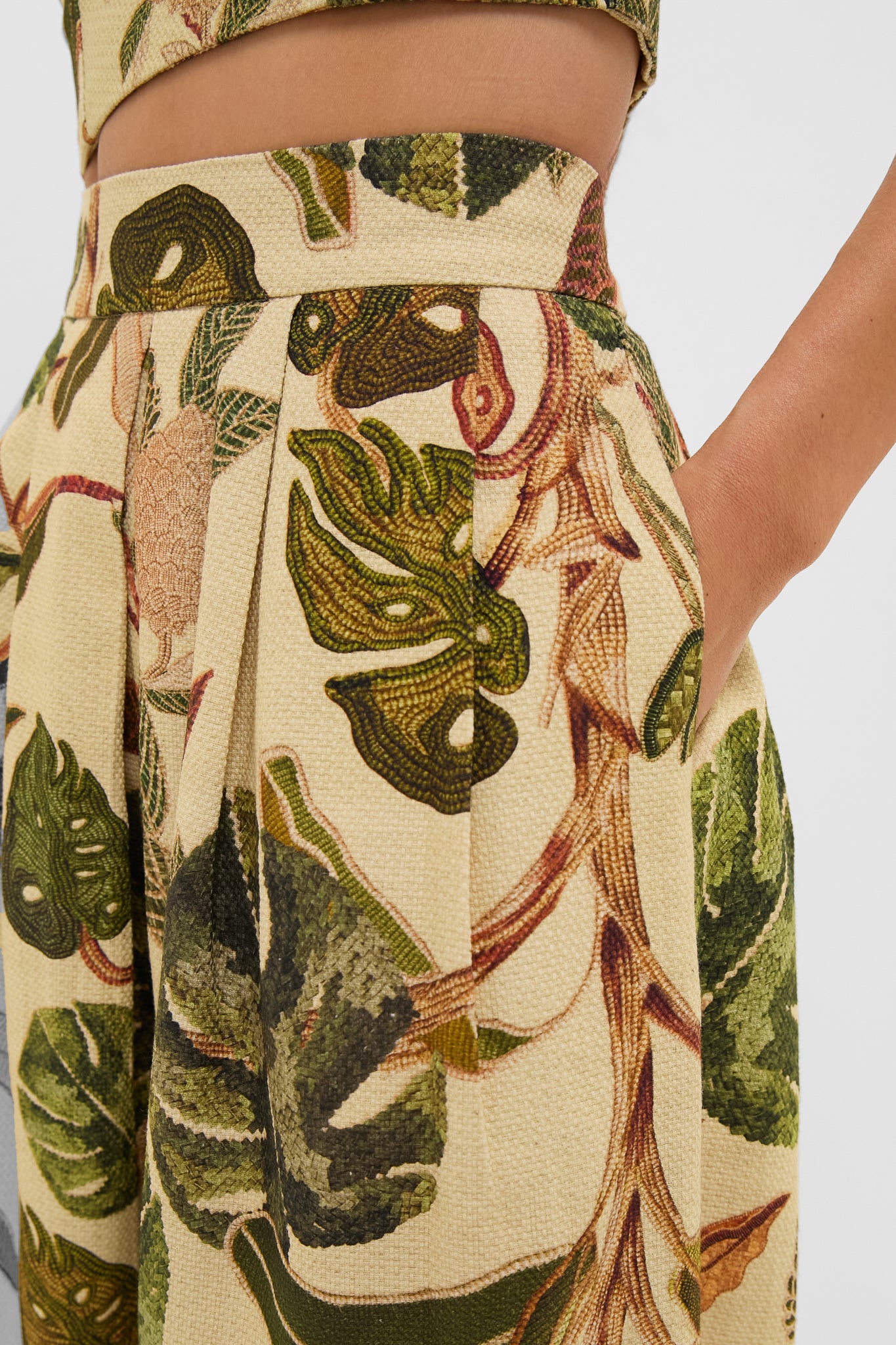 Forest Print Forest Pleated Midi Skirt