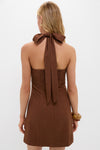 Brown Linen Balliet Mini Dress
