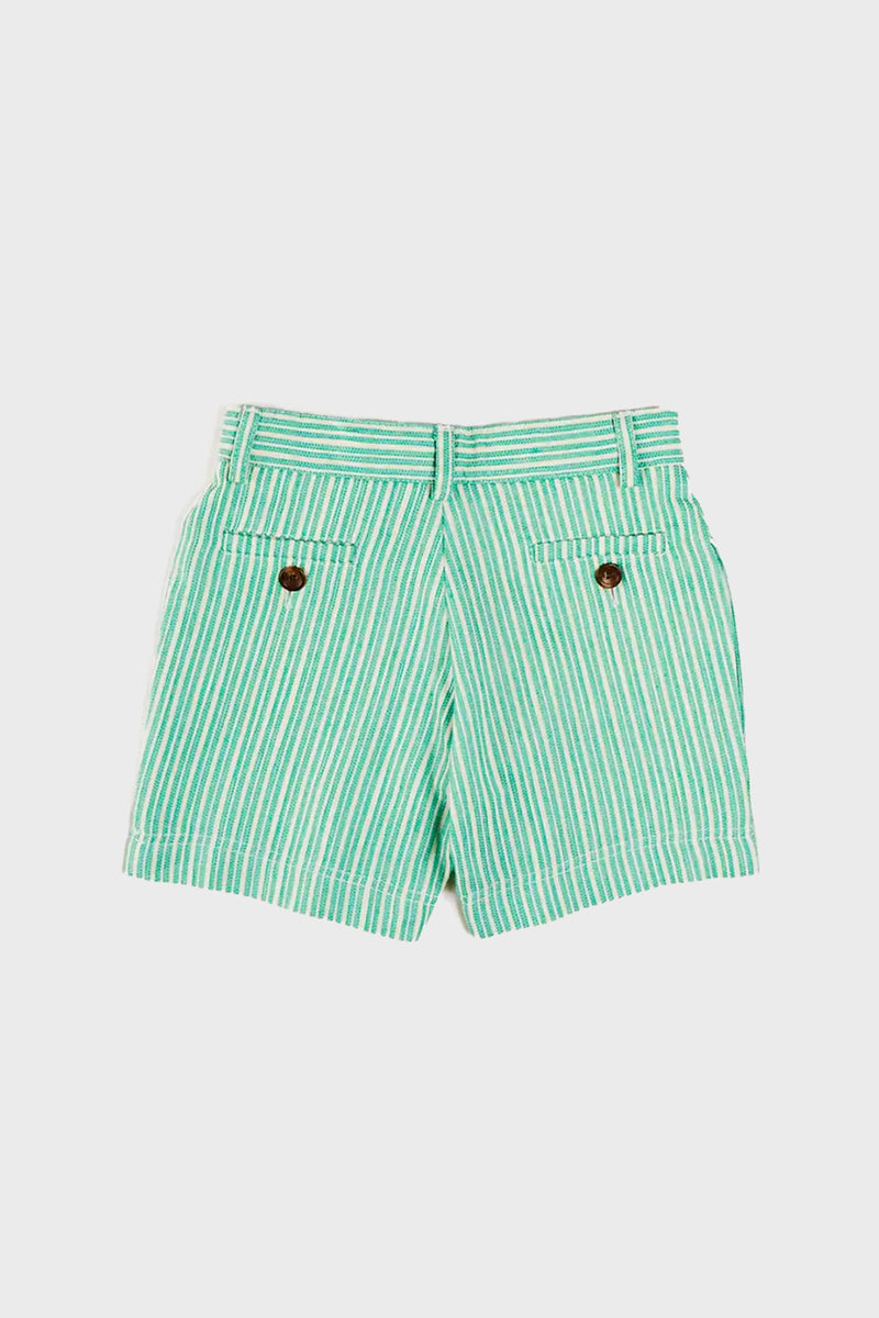 Cheyne Striped Pocket Detail Shorts in Green