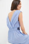 Sky Blue Stripe Cotton Perrie Dress