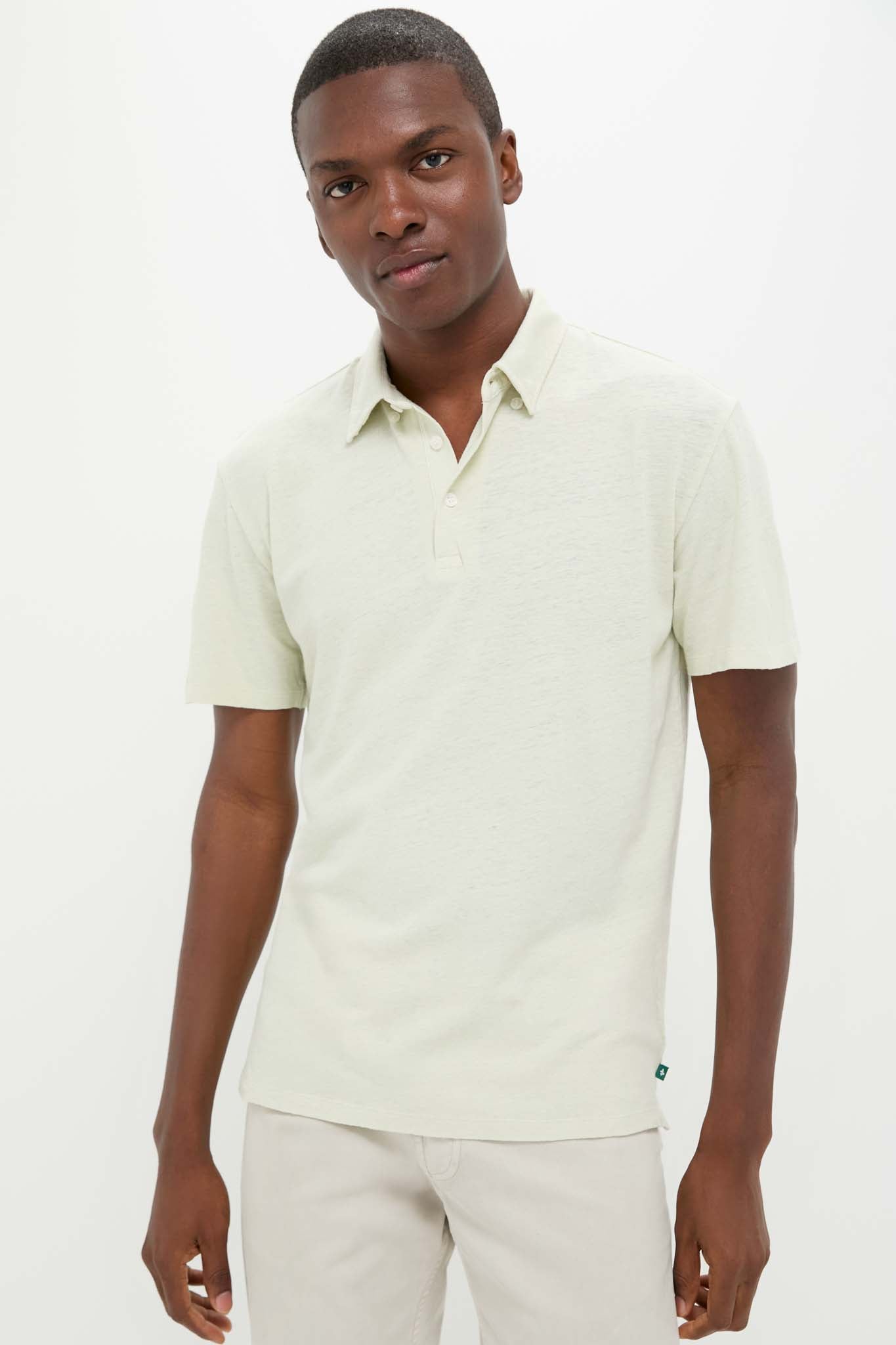 Sea Moss Drift Linen Polo
