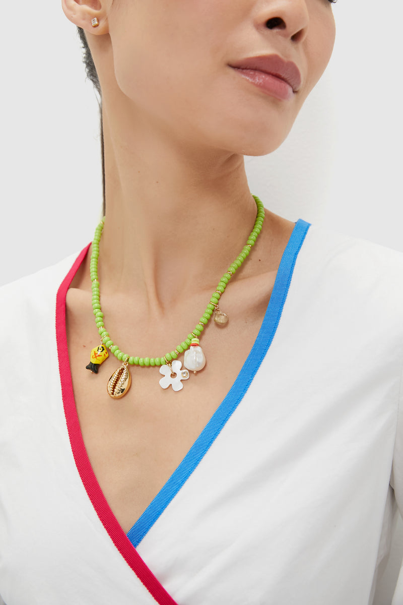 Green Romy Charm Necklace