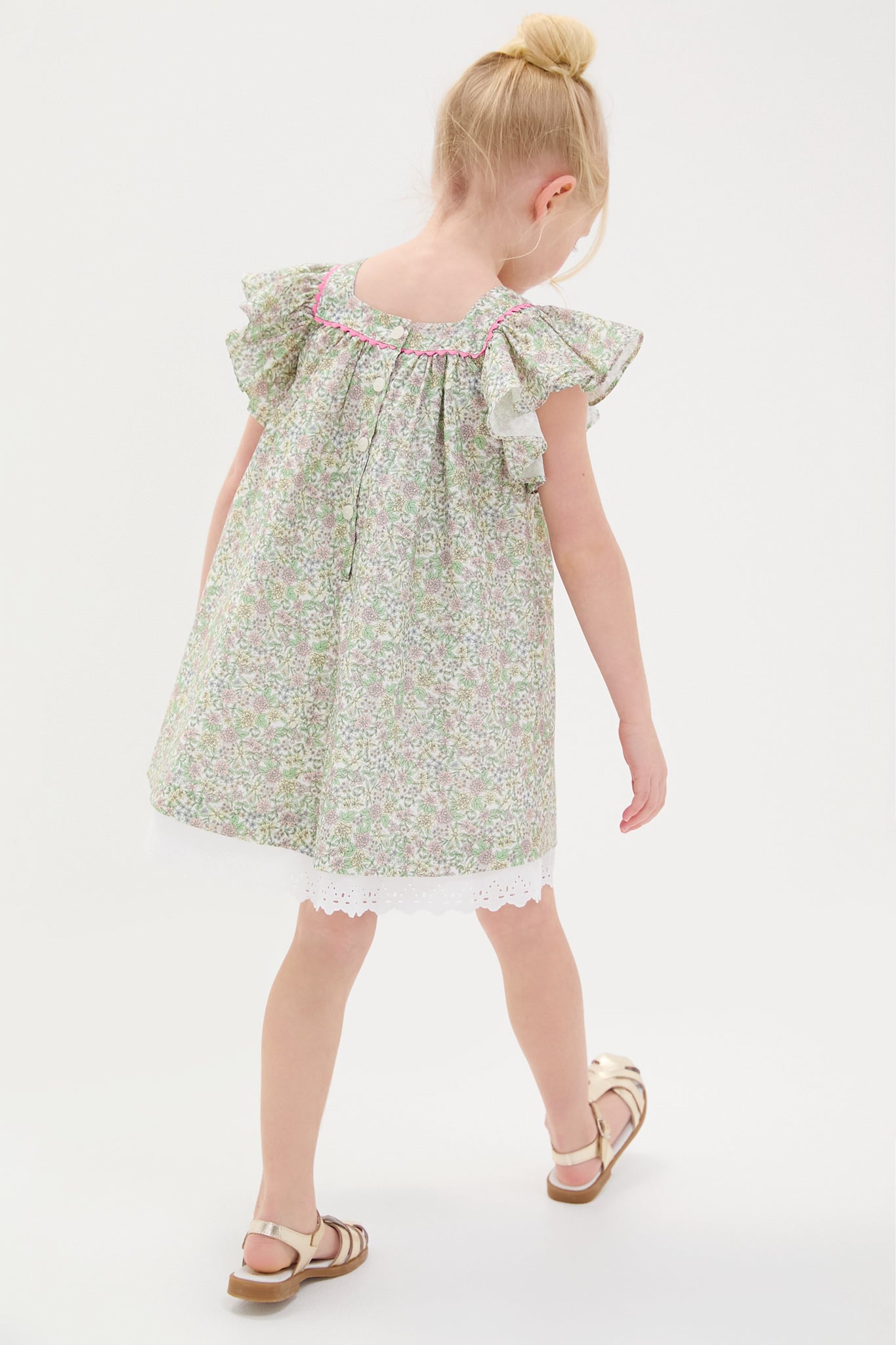 Orange Floral Ocra A-Line Dress