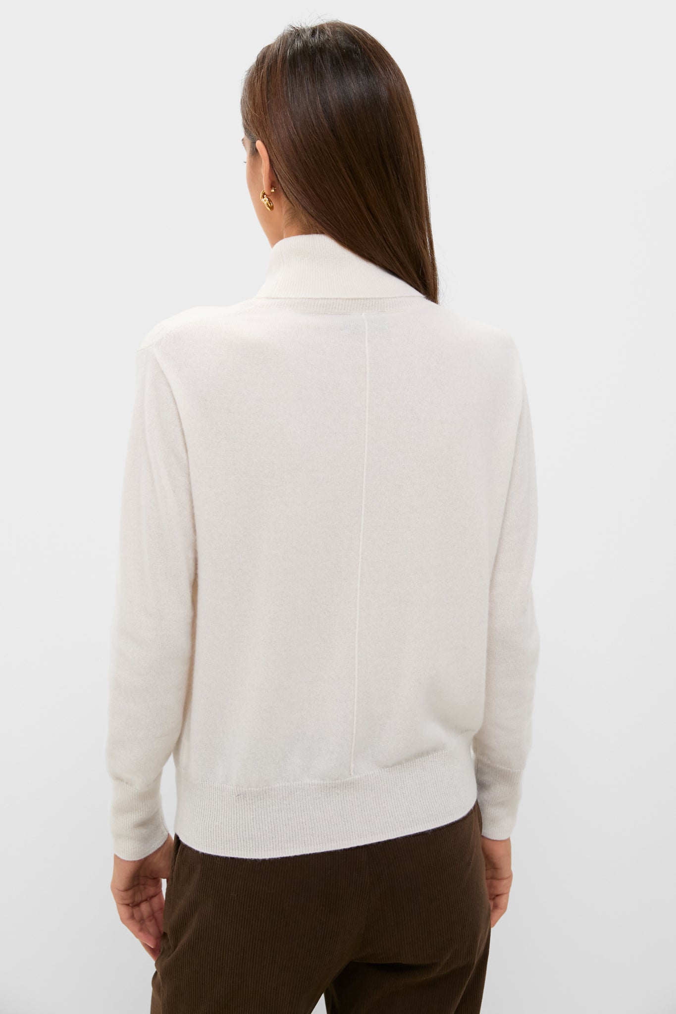 Ivory Cashmere Turtleneck Sweater