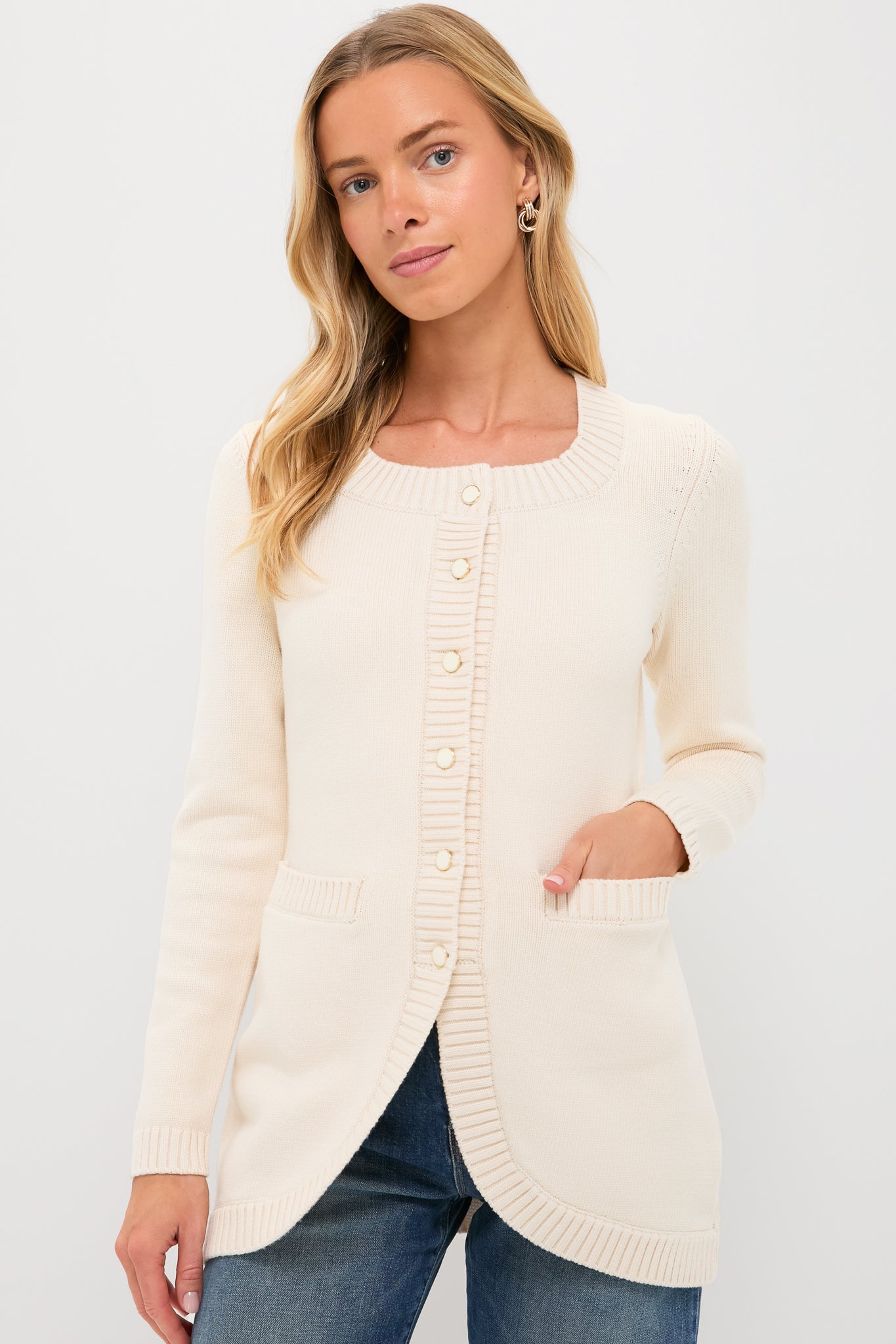 Cream Sabrina Cardigan | POSSE