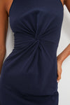 Navy Magna Twisted Tank Midi