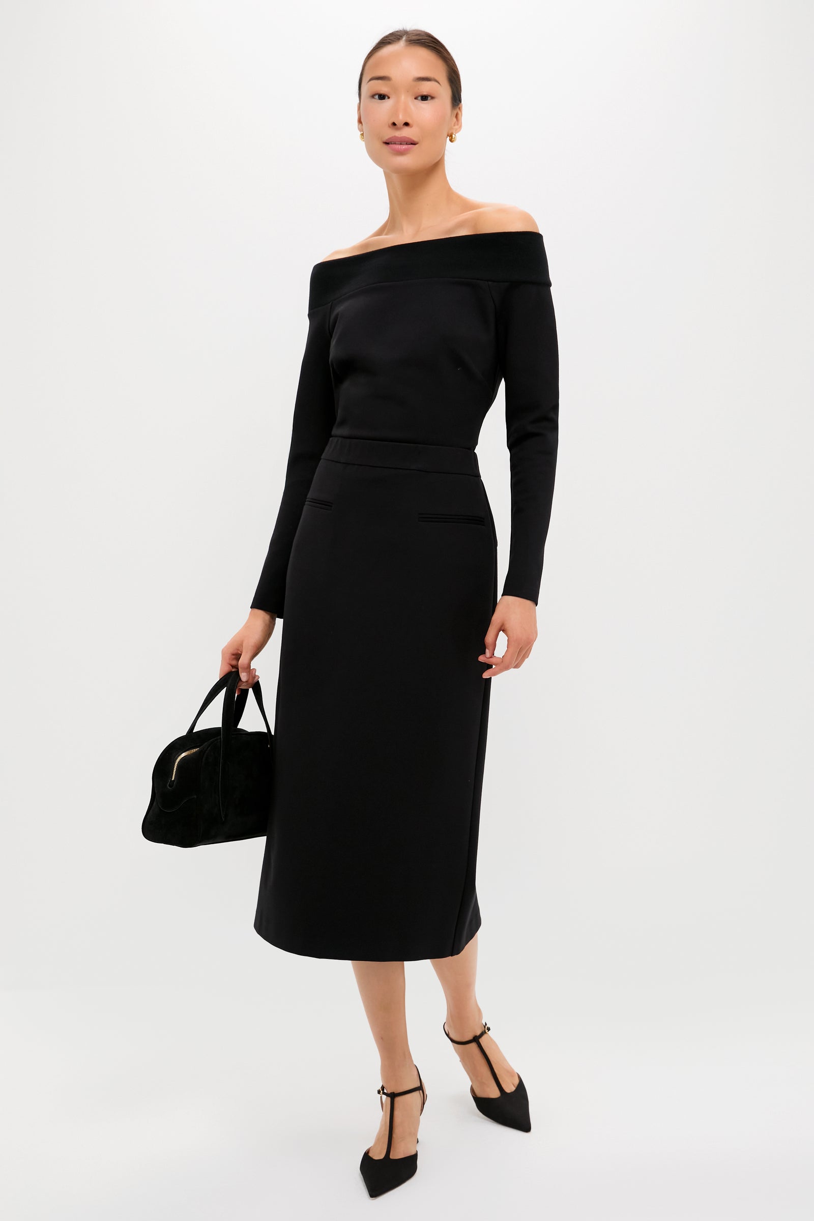 Black Ponte Off the Shoulder Mara Top