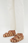 Brown Striped Theo Sandals